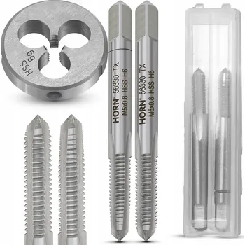 Závitořezný nástroj Závitníky M5 Ruční 2ks M5x0.8 + Závitové očko Sada