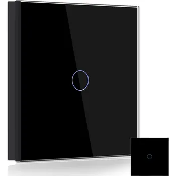 vypínač DOTYKOVÝ VYPÍNAČ SVĚTLA SKLENĚNÝ LED ČERNÝ JEDNODUCHÝ 1G FI60