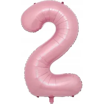 Balónek VELKÝ BALÓNEK ČÍSLICE 2 RŮŽOVÁ 40 CM NAROZENINY VÝROČÍ UDÁLOST