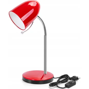 Lampička ČERVENÁ NASTAVITELNÁ STOLNÍ LAMPA E27 NA PSACÍ STŮL Aigostar