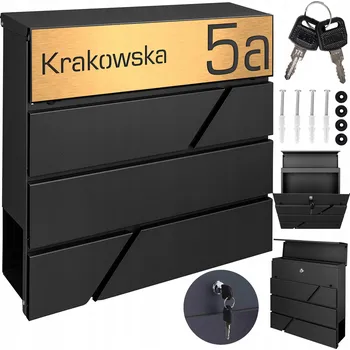 Poštovní schránka Poštovní schránka euroschránka, s vhozem, se schránkou na noviny M-TEC černá