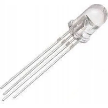 Polovodič LED dioda 5mm RGB 4 piny, čirá, 5 ks
