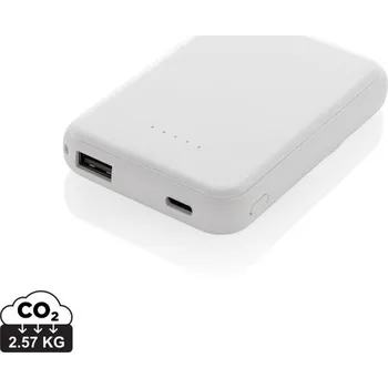 Powerbanka Magnetická powerbanka Stellar 5000mAh 5W z RCS plastu - Bílá, Firemní dárkové předměty s vlastním potiskem