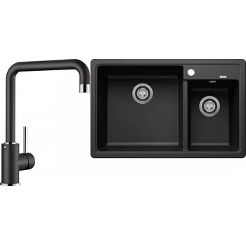 Granitový dřez Set RS Blanco Legra 8+ Blanco Mili (černá + černá)