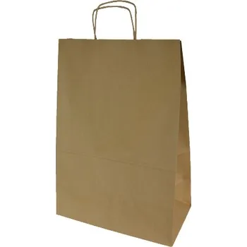 Papírová taška Ecobag 30,5 x 17 x 42,5 cm, hnědá