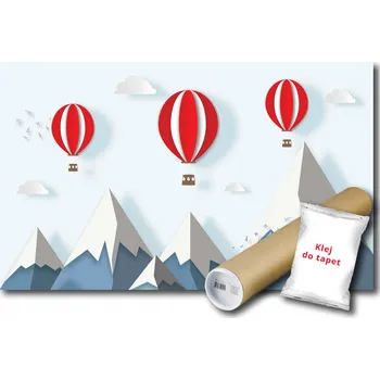 Fototapeta Vliesová fototapeta 208x146 Dětská – Let balonem nad horami + lepidlo