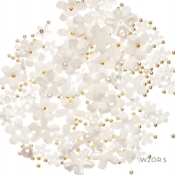 Přípravek na nehty Květinky a perličky na nehty 3D | mix | wzór 5