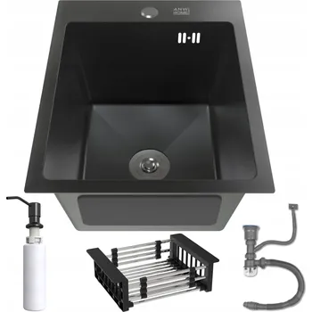 Granitový dřez Dřez 40x50 Grafit PVD s dávkovačem a odkapávačem
