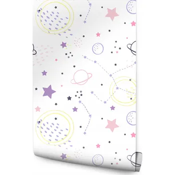 Fototapeta Tapeta pro děti - Hvězdičky a planety /1055816384