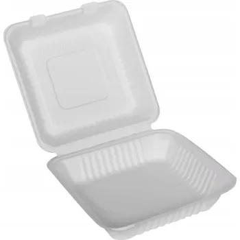Jednorázové nádobí Obědový box z cukrové třtiny SUP bio 20x20x7,5 cm - 50 ks (bez příplatků)