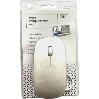 Myš MYŠ MYŠ K POČÍTAČI Drátová BÍLÁ MK-03
