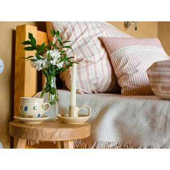 Povlečení Ložní povlečení z rezavého kanafasu s krajkou Ložní povlečení: 1x polštář 70x90cm a 1x peřina 140x200cm