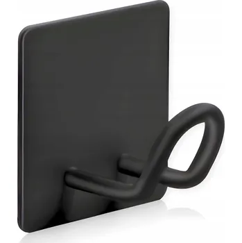 Věšák ČERNÝ NÁSTĚNNÝ KOUPELNOVÝ VĚŠÁK NA RUČNÍKY HOUBIČKY SAMOLEPICÍ