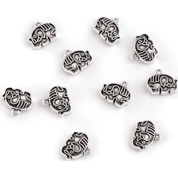 Přívěsek Kovový přívěsek / taháček na zip slon 12x10 mm Varianta: platina, Balení: 10 ks