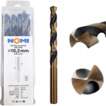 Vrták VRTÁK DO KOVU 10,2 mm HRC PRO NOMI PRO OCEL, PLASTY, HLINÍK, DŘEVO