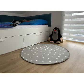 Koberec Dětský koberec Puntík šedý Varianta: 60x60 cm - SLEVA