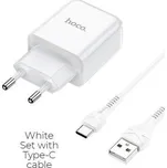 Cestovní nabíječka hoco N2 5V 2.1A USB-C 1 m bílá