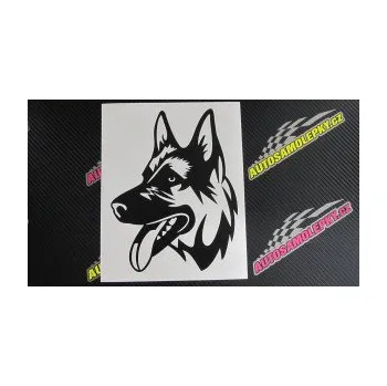 Polep vozidla SAMOLEPKA Pes 151 levá německý ovčák (10 - červená) NA AUTO, NÁLEPKA, FÓLIE, POLEP, TUNING, VLASTNÍ TEXT, TISK, AUTOSAMOLEPKY.cz, POLEPY, OBRÁZEK, LOGO, SAMOLEPKY