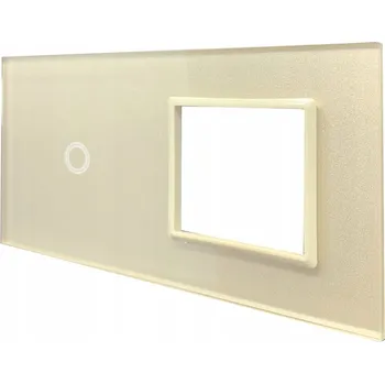 vypínač ZLATÝ PANEL SPÍNAČ SVĚTLA A ZÁSUVKA 1+1