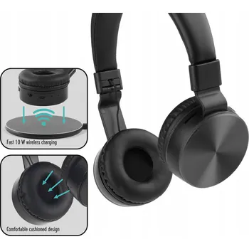 Sluchátka Bezdrátová sluchátka přes uši bluetooth 5.3 s bezdrátovým nabíjením 10W Intempo