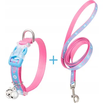 Obojek pro psa Obojek a vodítko pro kočky Truelove modro-růžové
