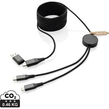 Nabíjecí kabel Terra 4v1 3m z RCS rPET, Firemní dárkové předměty s vlastním potiskem
