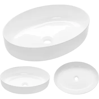 Umyvadlo Umyvadlo na desku oválné Invena Astri 55 cm bílé