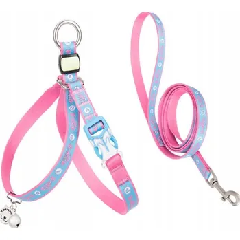 Vodítko pro psa Postroj a vodítko pro kočky, nastavitelné Truelove Buterfly modro-růžové L