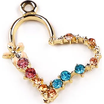 Přívěsek Kovový přívěsek / taháček na zip srdce, konvalinka Varianta: 2 zlatá srdce, Balení: 2 ks