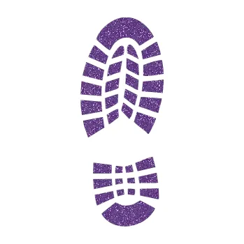 Samolepící dekorace SAMOLEPKA Stopa od boty levá (87 - Ultra Metalic fialová) NA AUTO, NÁLEPKA, FÓLIE, POLEP, TUNING, VLASTNÍ TEXT, TISK, AUTOSAMOLEPKY.cz, POLEPY, OBRÁZEK, LOGO, SAMOLEPKY