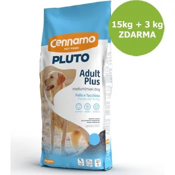 Krmivo pro psa PLUTO Dog Adult Plus Medium/Maxi 15 kg + 3 kg ZDARMA