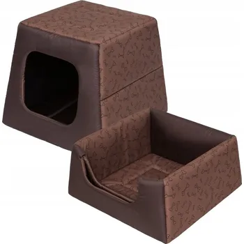 Pelíšek pro psa Hobbydog bouda pro psa hnědá 37 cm x 37 cm