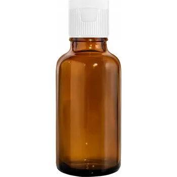 Láhev LAHVIČKA 30 ml HNĚDÁ S BÍLÝM VÍČKEM FLIP-TOP