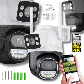 IP kamera EXTERNÍ WiFi KAMERA OTOČNÁ IP Duální 2 Objektivy 8MP Ultra HD ICSEE