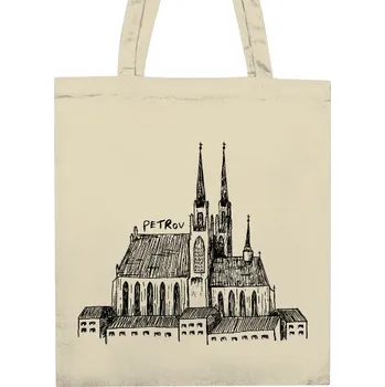 Nákupní taška Nákupní taška unisex s potiskem Petrov Brno černobílá