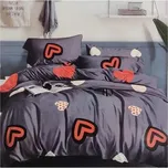 KSTL 3-dílné francouzské povlečení Srdce-vzorovaná 2x 70x80 cm 200x220