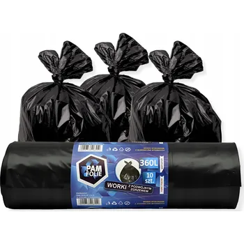 Pytle na odpadky Pytle na odpadky Pam-Folie 360 l černé extra silné 10 ks