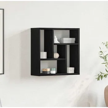 Obývací pokoj vidaXL Nástěnná police 45,1 x 16 x 45,1 cm dřevotříska [802956] Barva: Černý dub