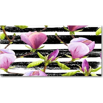 Obraz Kuchyňský panel Magnolie proužky 100x50 cm + LEPIDLO