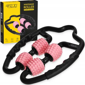 Masáž Dvojité kolečko na cvičení 4FIZJO 28 cm x 5 cm černé, růžové