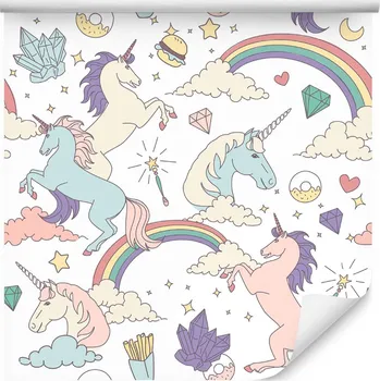 Tapeta Tapeta pro holčičky JEDNOROŽCI Pohádková země