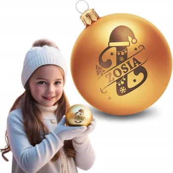 Vánoční dekorace VÁNOČNÍ KOULE SKLENĚNÁ na vánoční stromeček se JMÉNEM vánoční ozdoba DÁREK
