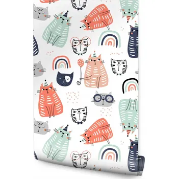 Tapeta Tapeta pro děti - Koťátka a duha /251553780