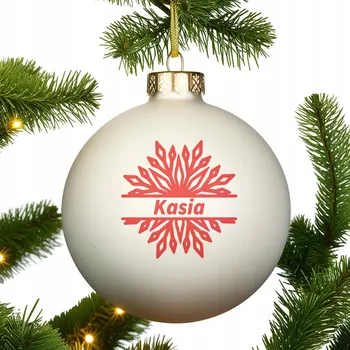 Vánoční dekorace VÁNOČNÍ KOULE SKLENĚNÁ na vánoční stromeček se JMÉNEM vánoční ozdoba DÁREK
