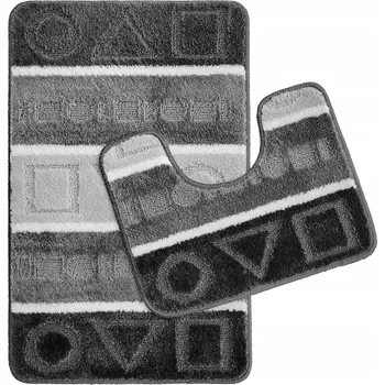 Obraz KOUPELNOVÉ PŘEDLOŽKY PROTI SKLUZU, PLYŠOVÉ, ŠEDÉ, S VÝŘEZEM PRO WC, VHODNÉ DO PRAČKY