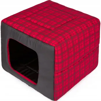 Pelíšek pro psa Pelíšek pro psy 2 v 1, obdélníkový pelíšek pro psy se stříškou 43x43 cm