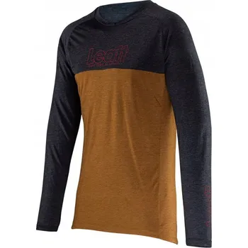 cyklistický dres LEATT CYKLISTICKÝ DRES MTB GRAVITY 2.0 JERSEY PEANUT HNĚDÁ/GRAFITOVÁ XL
