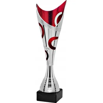 Sklenice X171C Plastový pohár - stříbrno-červená barva. V-300 mm Š-95 mm (tab. 50)