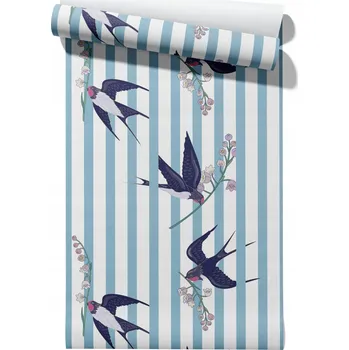 Tapeta Vliesová tapeta Vlaštovky na Pruzích, role tapety 50 cm x 6,1 m
