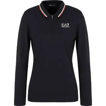 Dámské tričko Dámské funkční triko s dlouhým rukávem EA7 Emporio Armani Golf Pro Polo, černé, velikost L